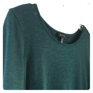 Green asymmetrical hem shirt